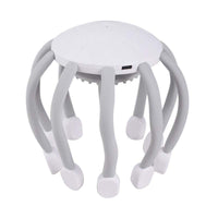 White USB-powered head massager with eight claw design for scalp relaxation