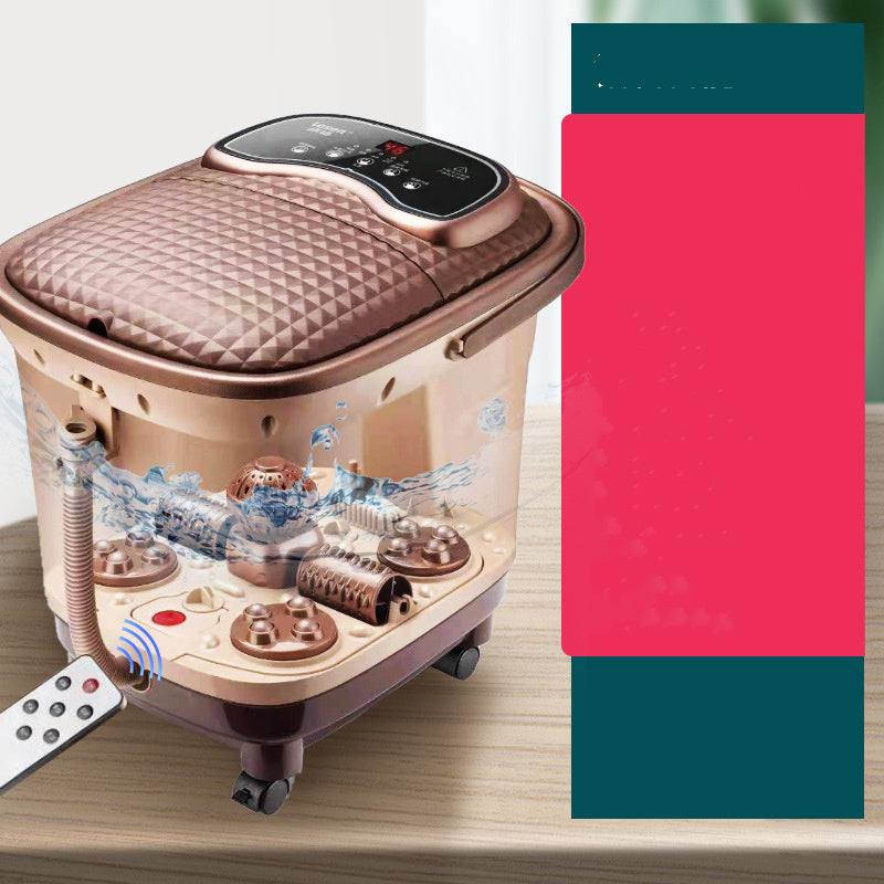 Automatic electric heating foot bath massager with remote control and temperature regulation