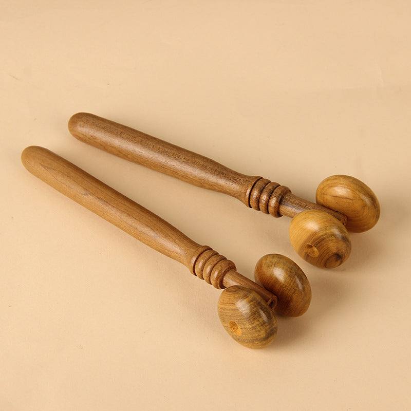 Wooden sandalwood massager hand push roller for meridian health care massage