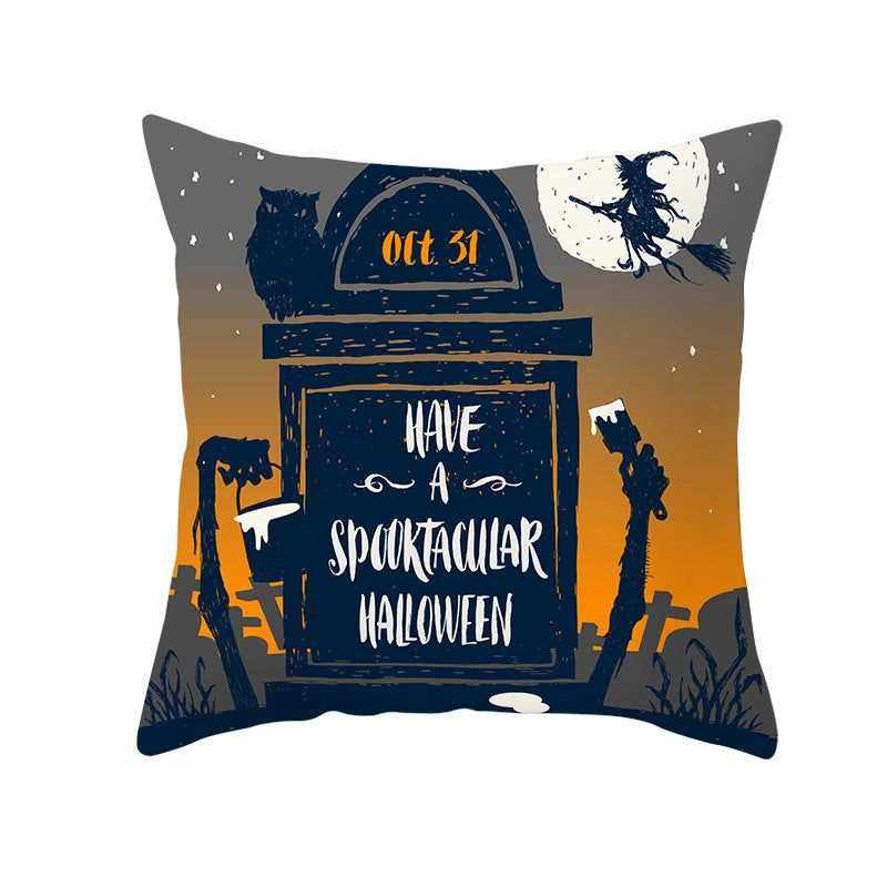 Halloween pillowcase festive decorative cushion cover with pumpkin design