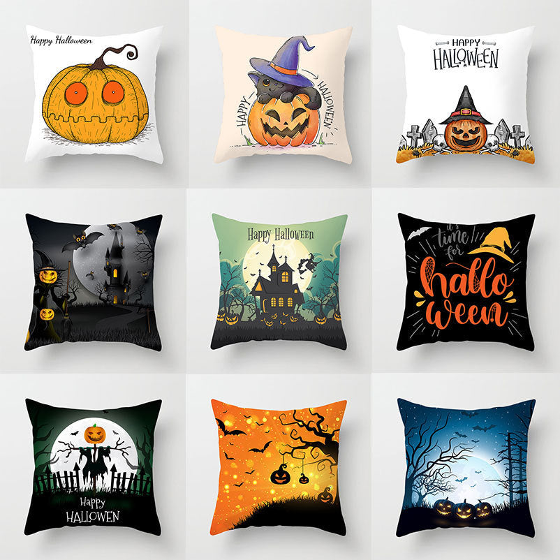 Halloween pillowcase festive decorative cushion cover with pumpkin design