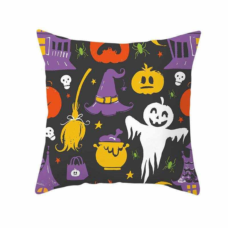 Halloween pillowcase festive decorative cushion cover with pumpkin design