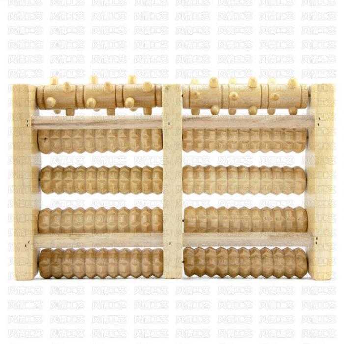   Dual Wooden Foot Massager - Plantar Fasciitis Heel Arch Pain 