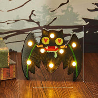 Halloween costume lights featuring a battery-powered purple bat-shaped LED decoration for indoor and outdoor use