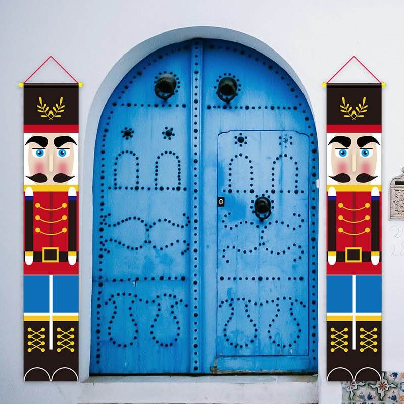 Christmas decorations curtains banners hanging flags window pendant