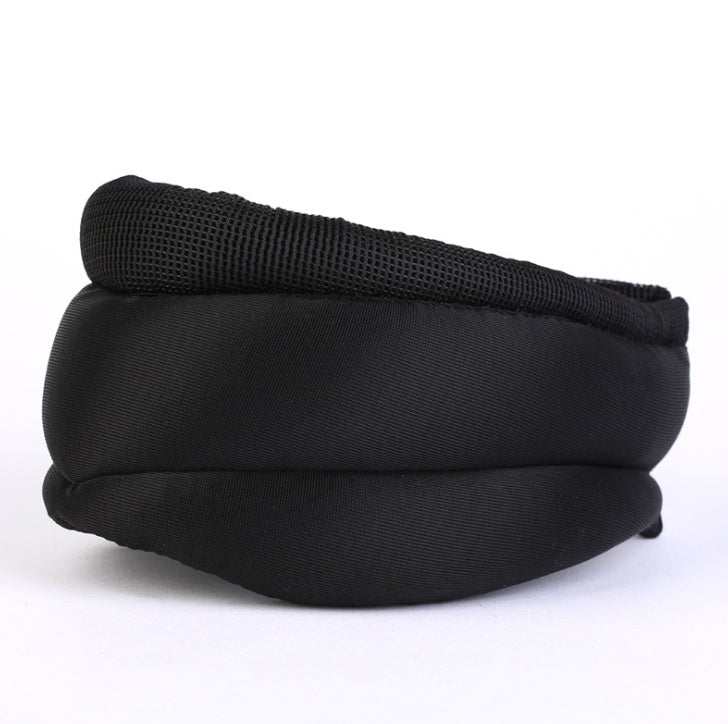 Black ergonomic cervical spine heat neck belt with breathable fabric and adjustable fit for pain relief and support