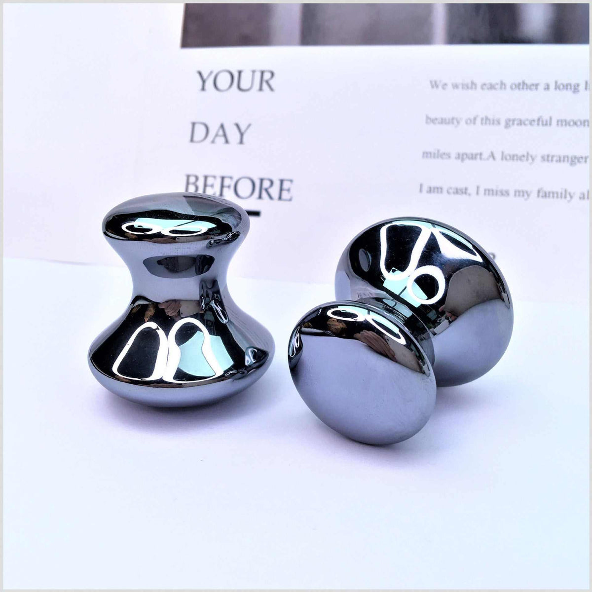 Quantum Stone Terahertz mushroom head massager metal massage tool set