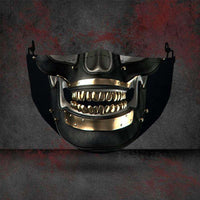 Halloween printed mask with scary red teeth design, cotton material, unisex face cover with ear loops for all seasons