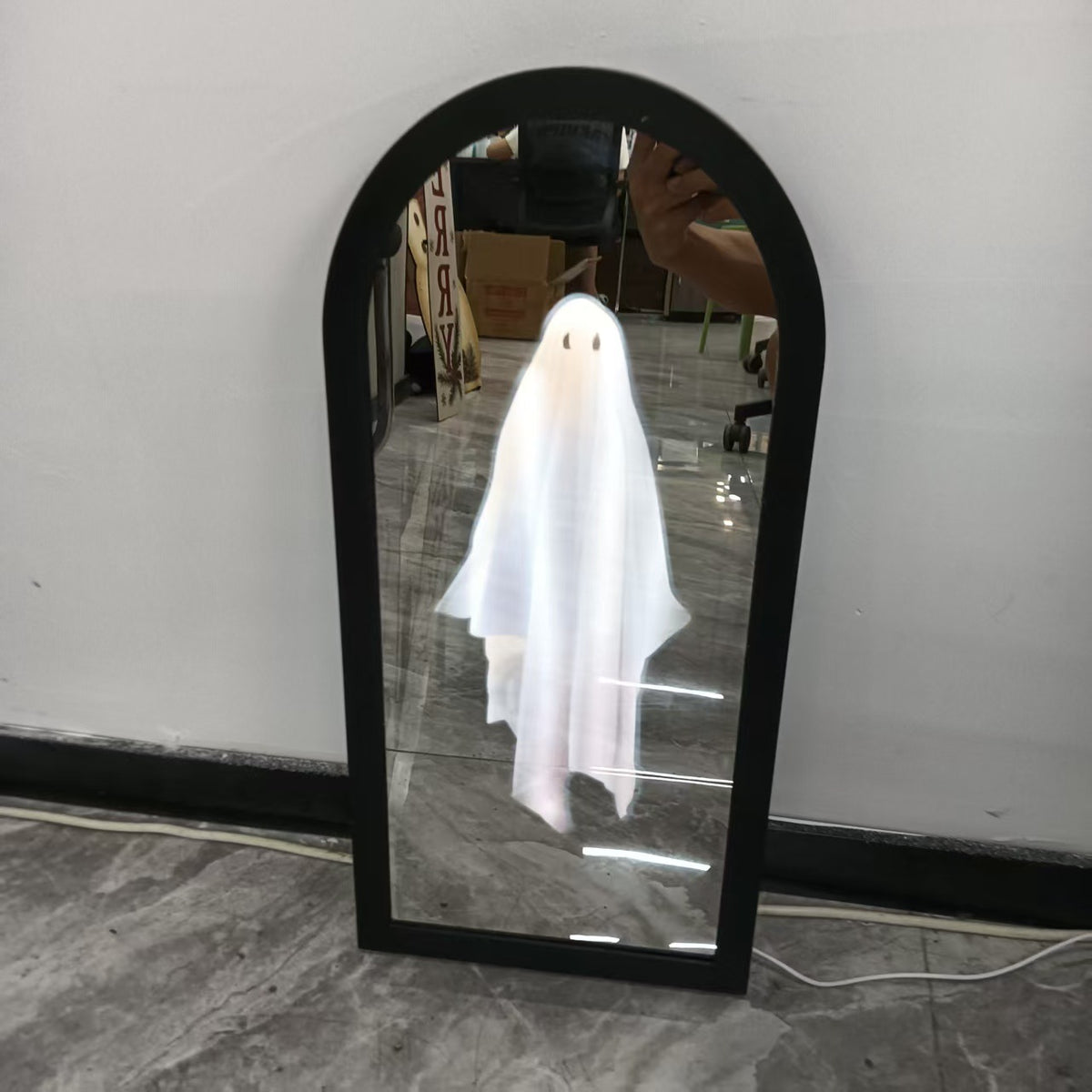 Ghost Holographic Mirror Halloween Decoration