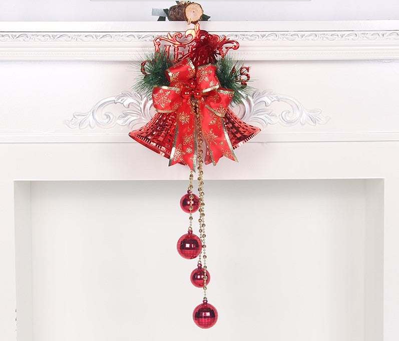 Christmas Big Bell hanging on Christmas tree, holiday decoration