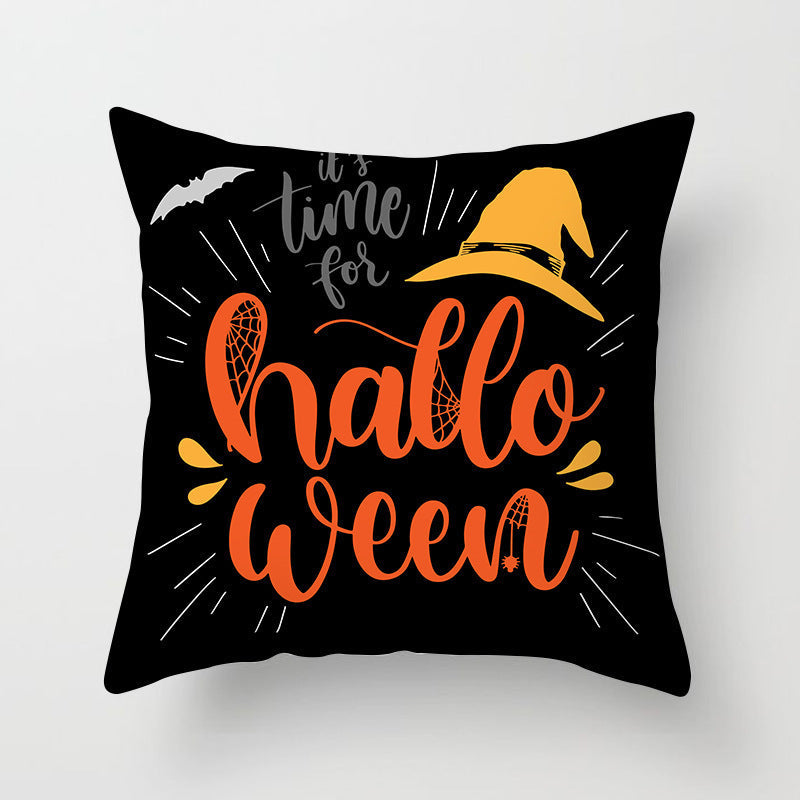 Halloween pillowcase festive decorative cushion cover with pumpkin design