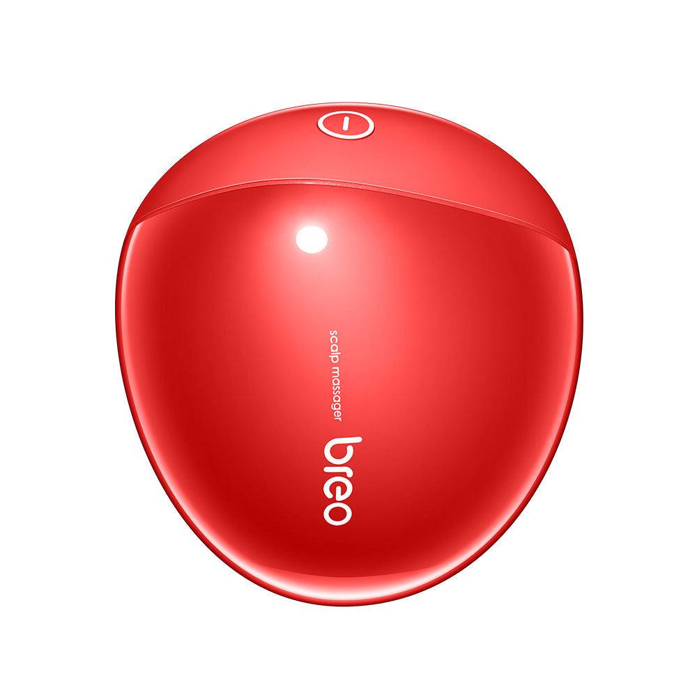 red breo scalp massager for relieving fatigue with compact design