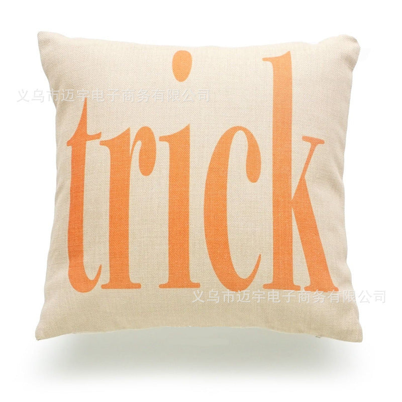 Halloween pillowcase spooky decorative cushion cover with pumpkin design