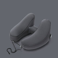 Hooded Travel Pillow H Shaped Inflatable Neck Pillow Folding Lightweight Nap Car Seat Office Airplane Sleeping Cushion Pillows