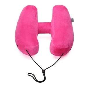pink neck pillow travel pillow with honeysuckle filler and adjustable strap