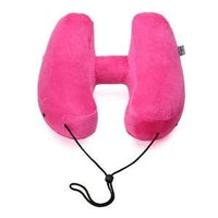 pink neck pillow travel pillow with honeysuckle filler and adjustable strap