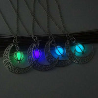 Fashion Moon Natural Glowing Stone Necklace Pendant