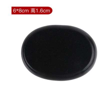 Black spa energy stone 6x8cm natural volcanic massage stone with convex surface