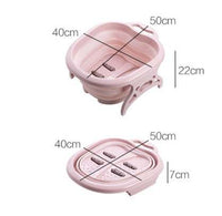 Portable pink folding foot wash basin for spa and massage, size 41x50x7 cm