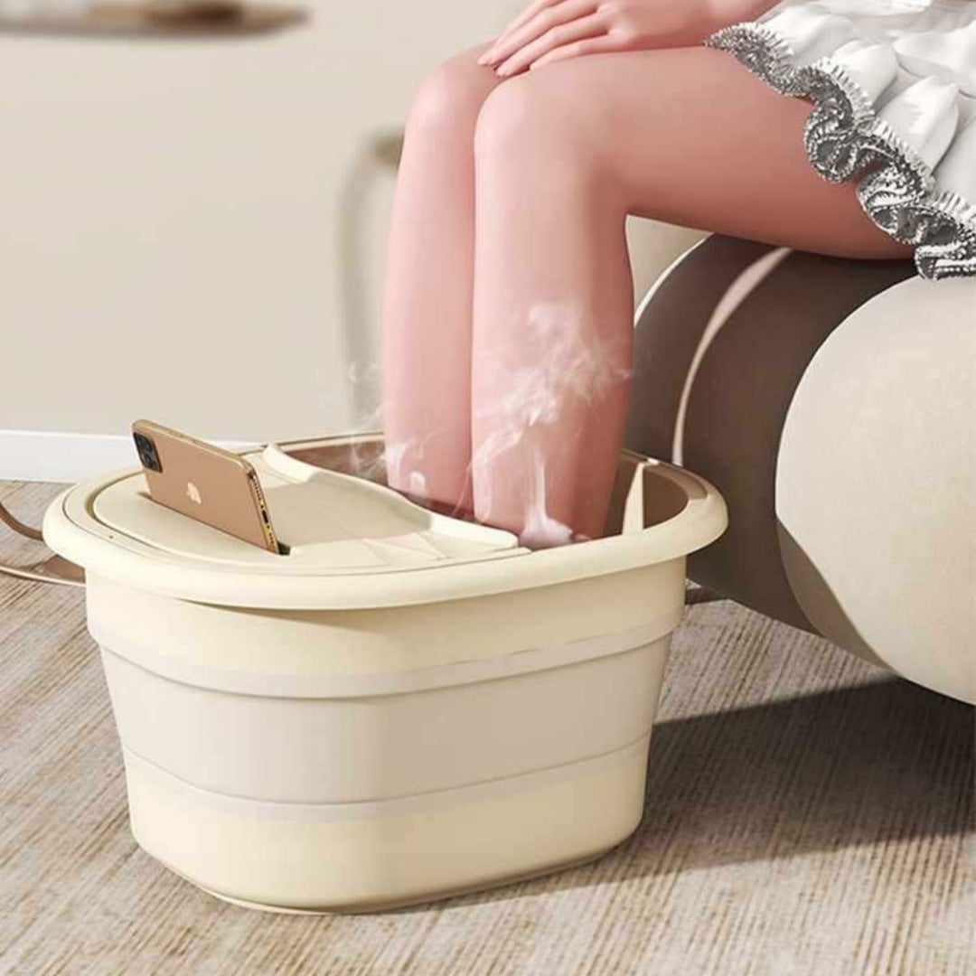 Portable Foot Bath Tub Household Insulation Feet-washing Basin Foldable Thick Bucket