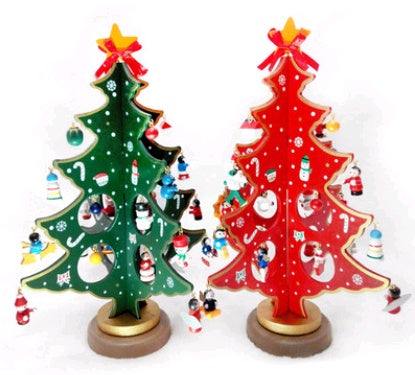 Christmas Decorations wooden desktop Christmas tree