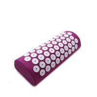 Purple acupuncture massage pillow with white acupressure spikes for pain relief and relaxation