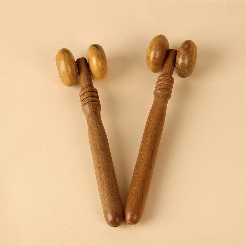 Wooden sandalwood massager hand push roller for meridian health care massage