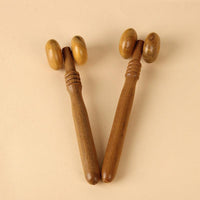 Wooden sandalwood massager hand push roller for meridian health care massage