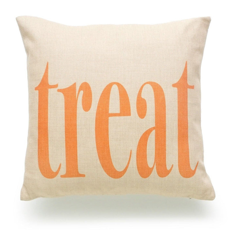 Halloween pillowcase spooky decorative cushion cover with pumpkin design