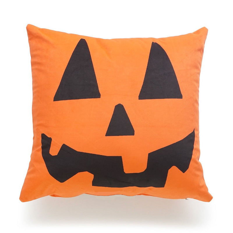 Halloween pillowcase spooky decorative cushion cover with pumpkin design