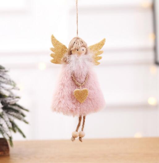 New Year Christmas Angel Doll hanging on Christmas tree