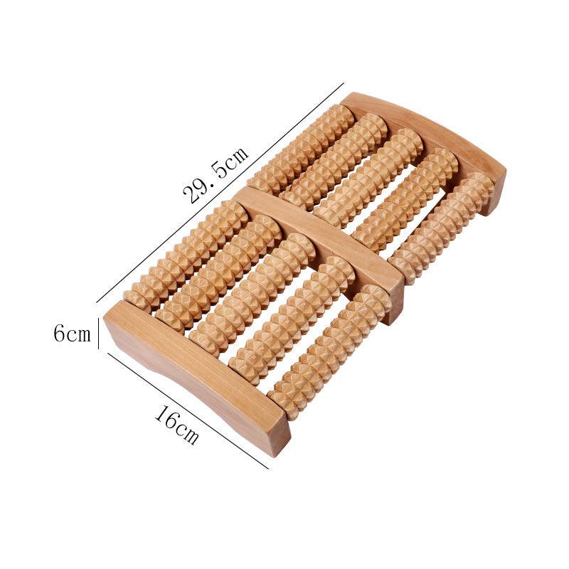 Wood Six Row Large Roller Foot Acupoint Hand Massage Foot Massager