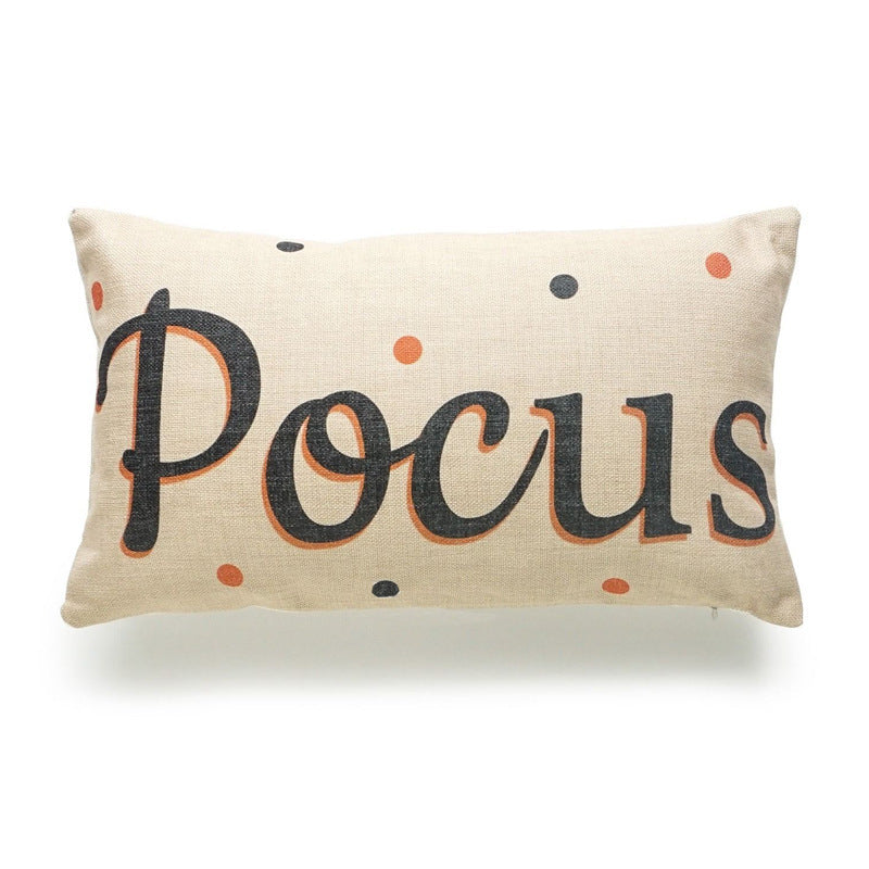 Halloween pillowcase spooky decorative cushion cover with pumpkin design