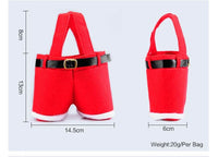 Christmas hot sale red velvet Christmas candy bag with black belt design