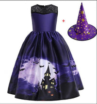 Halloween Princess Dress Halloween printed mesh costume for girls