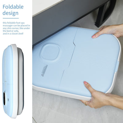 Electric Collapsible Foot Spa With Heat, Foot Massager With 16 Massage Rollers & Bubble, Foot Bath Massager For Home Use,Remote Control