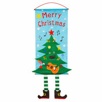 Christmas decorations curtains banners hanging flags window pendant