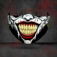 Halloween printed mask with scary red teeth design, cotton material, unisex face cover with ear loops for all seasons