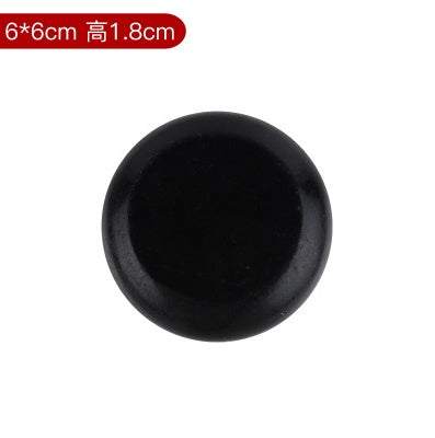 Black natural volcanic spa energy stone for hot stone massage, 6x6cm size