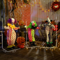 Stacked creepy clowns Halloween decoration with moving parts and sound effects
