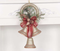 Christmas Big Bell hanging on Christmas tree, holiday decoration