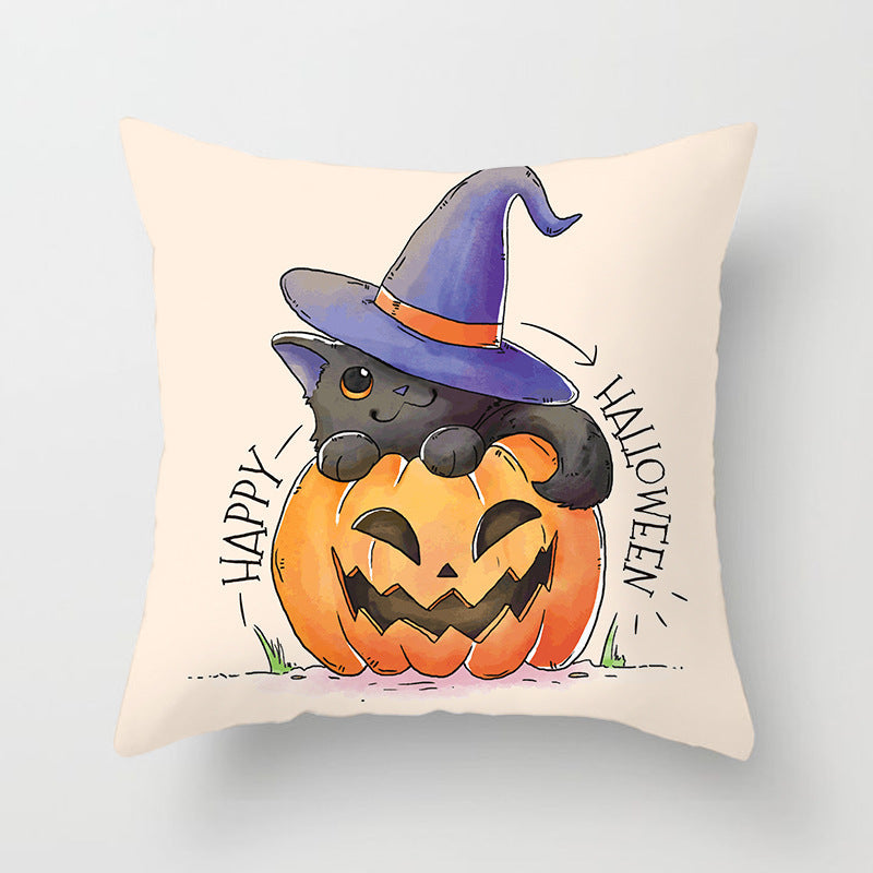 Halloween pillowcase festive decorative cushion cover with pumpkin design