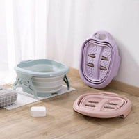 Foldable portable basin foot massage basin with rollers for foot spa and washing