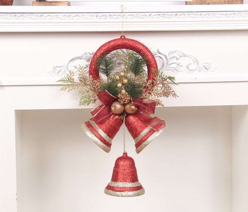 Christmas Big Bell hanging on Christmas tree, holiday decoration