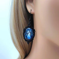 Vintage Halloween jewelry set with Tree of Life and Witch necklace