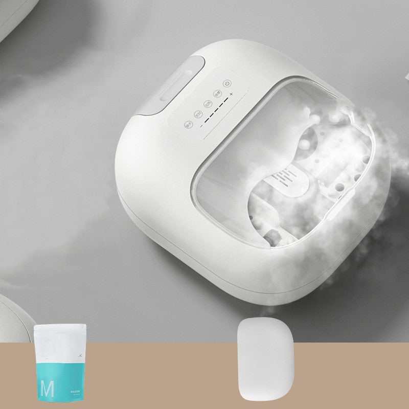 Household automatic heating foot wash basin with steam therapy and massage functions