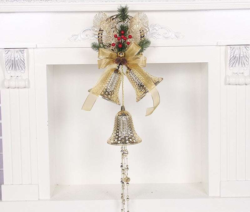 Christmas Big Bell hanging on Christmas tree, holiday decoration