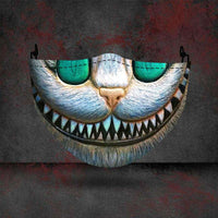 Halloween printed mask with scary red teeth design, cotton material, unisex face cover with ear loops for all seasons