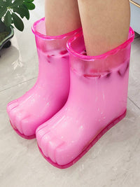 Household massage foot basin pink plastic soaking shoes for bubble feet therapy