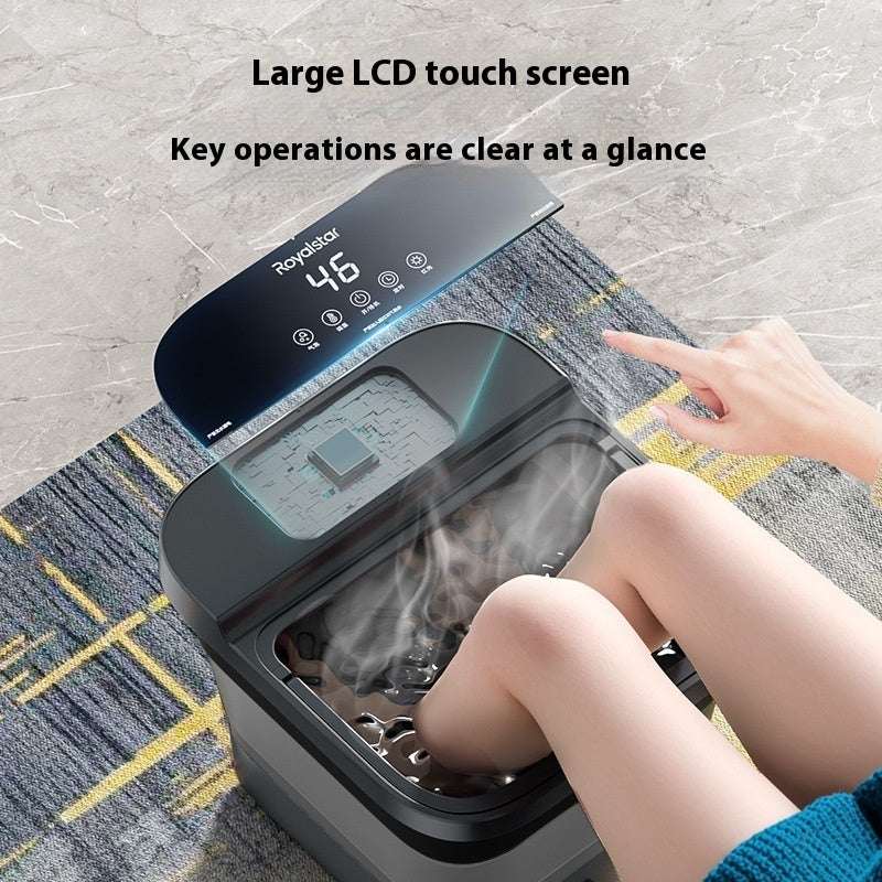 Electric folding feet-washing basin with LCD touch screen and remote control massage function